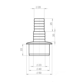 Переходник (адаптер) "VIRPlast" d- 40 мм, для подключения сливного шланга