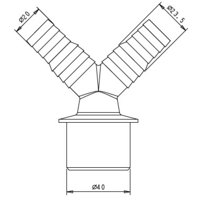 Переходник двойной (адаптер) "VIRPlast" d- 40 мм, для подключения сливного шланга