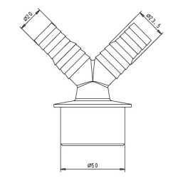 Переходник двойной (адаптер) "VIRPlast" d- 50 мм, для подключения сливного шланга