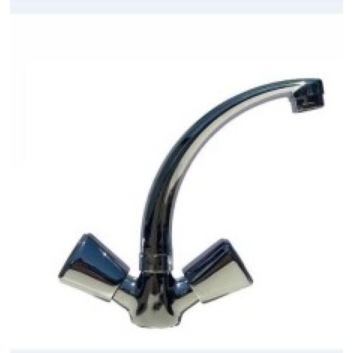 Смеситель для кухни и умывальника "AQUA dreams"  двухрычажный с высоким изливом и круглыми ручками