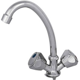 Смеситель для кухни и умывальника "AQUA dreams" двухрычажный с высоким изливом и круглыми ручками Смеситель для кухни и умывальника "AQUA dreams" двухрычажный с высоким изливом и круглыми ручками