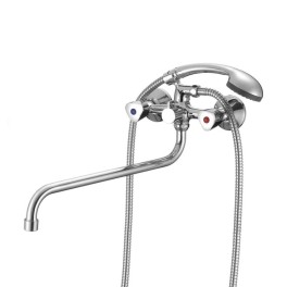 Смеситель для ванны "AQUA dreams" двухрычажный с длинным, S-образным изливом и круглыми ручками Смеситель для ванны "AQUA dreams" двухрычажный с длинным, S-образным изливом и круглыми ручками