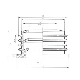 Уплотнительная манжета "VIRPlast" d- 50х73 мм переходная,  канализационная