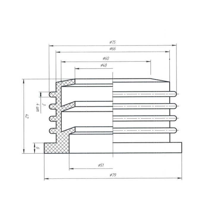 Уплотнительная манжета "VIRPlast" d- 50х73 мм переходная,  канализационная