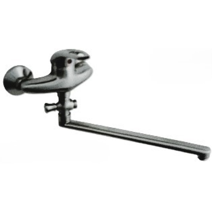 Смеситель для ванны "Mars -12C" (Rubineta) стальной, однорычажный с длинным, плоским изливом