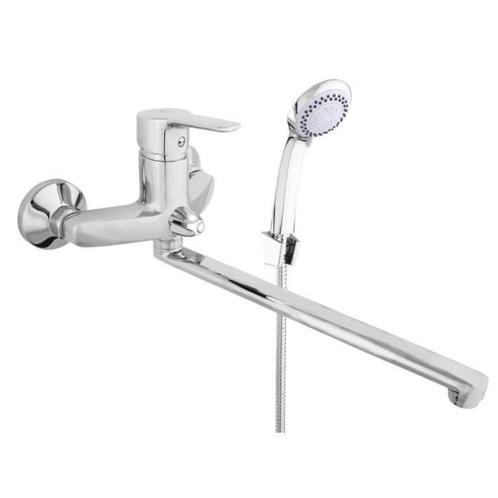 Смеситель для ванны "Uno -11C" (Rubineta)  однорычажный с длинным, плоским изливом