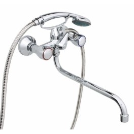 Смеситель для ванны "Globo C-1К" (Rubineta) двухрычажный с длинным, S- образным изливом и круглыми ручками Смеситель для ванны "Globo C-1К" (Rubineta) двухрычажный с длинным, S- образным изливом и круглыми ручками