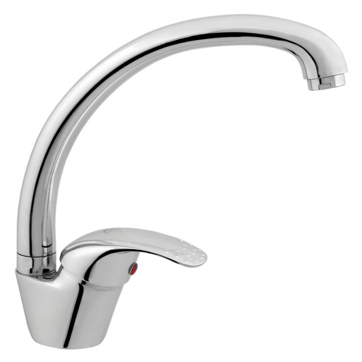 Смеситель для кухни "Sher P -33"  (Rubineta) однорычажный с высоким изогнутым изливом 