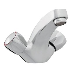 Смеситель для умывальника "Maria R- 2" (Rubineta) двухрычажный с коротким изливом и круглыми ручками Смеситель для умывальника "Maria R- 2" (Rubineta) двухрычажный с коротким изливом и круглыми ручками