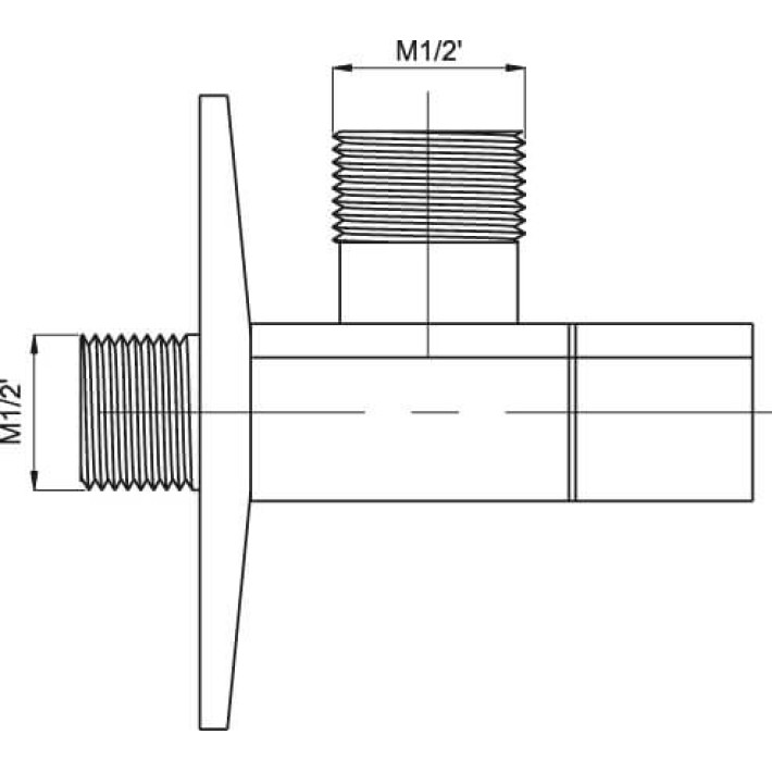 Вентиль угловой "Rubineta"  M1/2"хМ1/2" керамика с наружной резьбой 