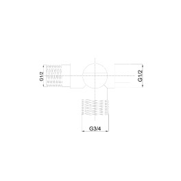 Тройник шаровой "Rubineta"  M1/2"х F1/2"хМ3/4" для стиральной машины