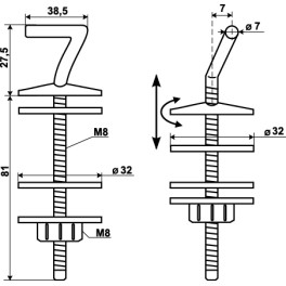Комплект креплений "WIRQUIN" нержавеющая сталь к сидению для унитаза