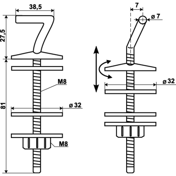 Комплект креплений "WIRQUIN" нержавеющая сталь к сидению для унитаза