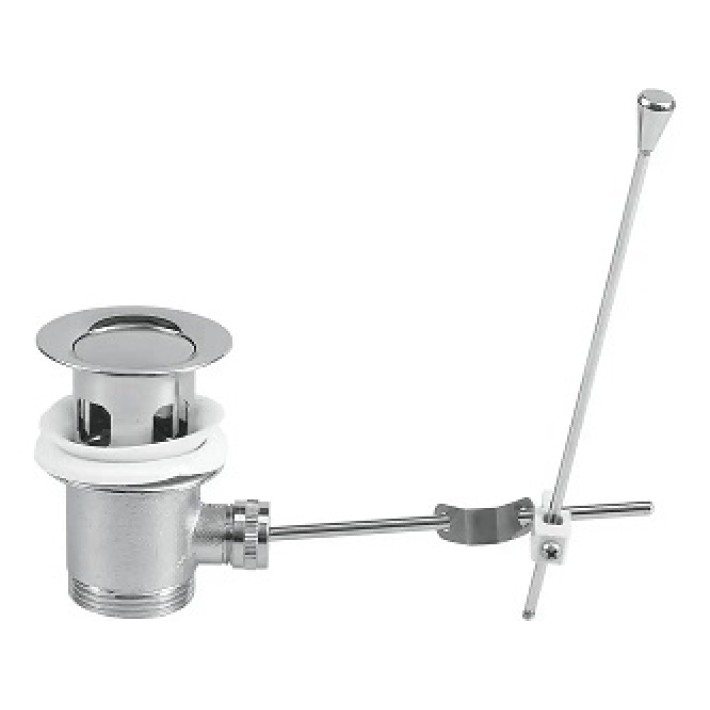 Донный клапан  d- 60 мм "AQUA Dreams" с тягой для открывания,  отверстием для перелива и удлиненной корпусной гайкой