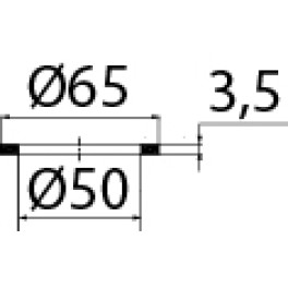 Уплотнительная прокладка "VIRPlast" ТЭП,  d- 65х50 мм под нержавеющую чашку