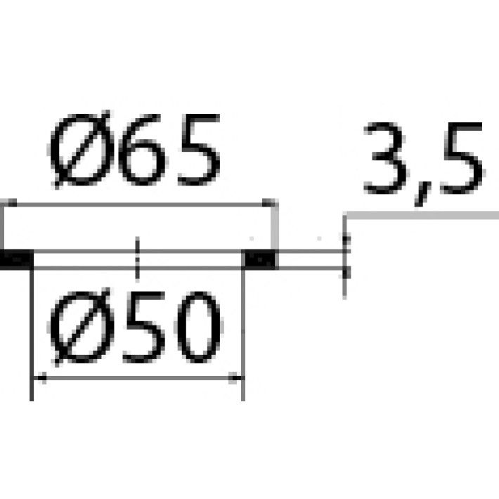 Уплотнительная прокладка "VIRPlast" ТЭП,  d- 65х50 мм под нержавеющую чашку