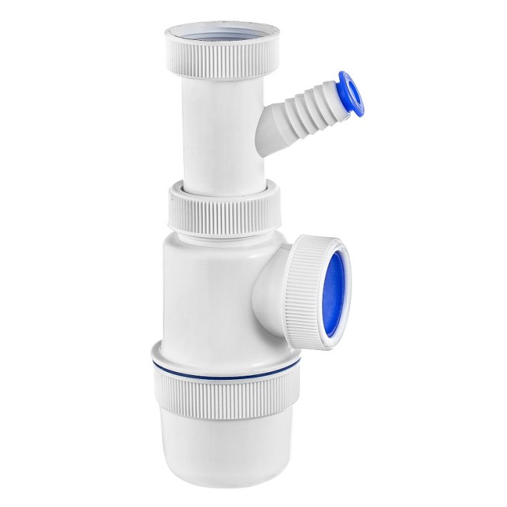 Сифон " Элит" для раковины (мойки)  без выпуска с отводом для стиральной машины  (1 1/2" х 40 мм) 