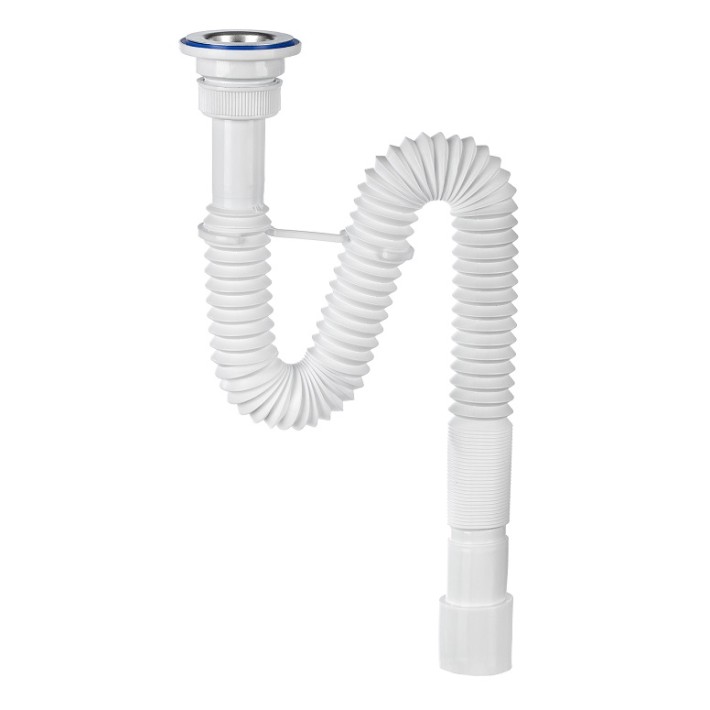 Сифон "Мини Элит" для раковины (мойки) гофрированный с нержавеющей чашкой d- 63 мм  (1 1/4" х 40/50 мм) 