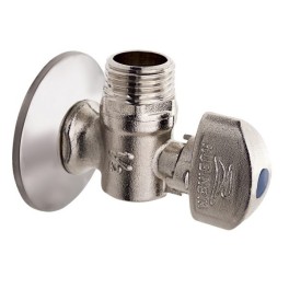 Вентиль угловой, шаровой "Rubineta"  M1/2"хМ1/2" никелированный с наружной резьбой 