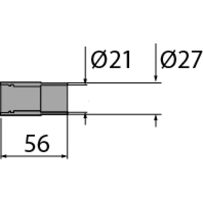 Наконечник для сливного шланга стиральной машины L-56мм, d- 21х27 мм 