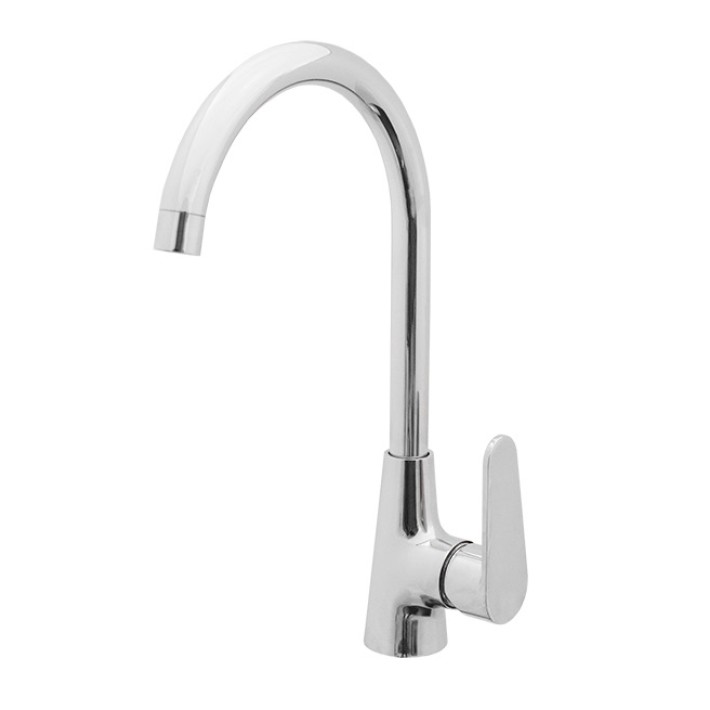 Смеситель для кухни "Viva-33"  (Rubineta) однорычажный с высоким изогнутым изливом 